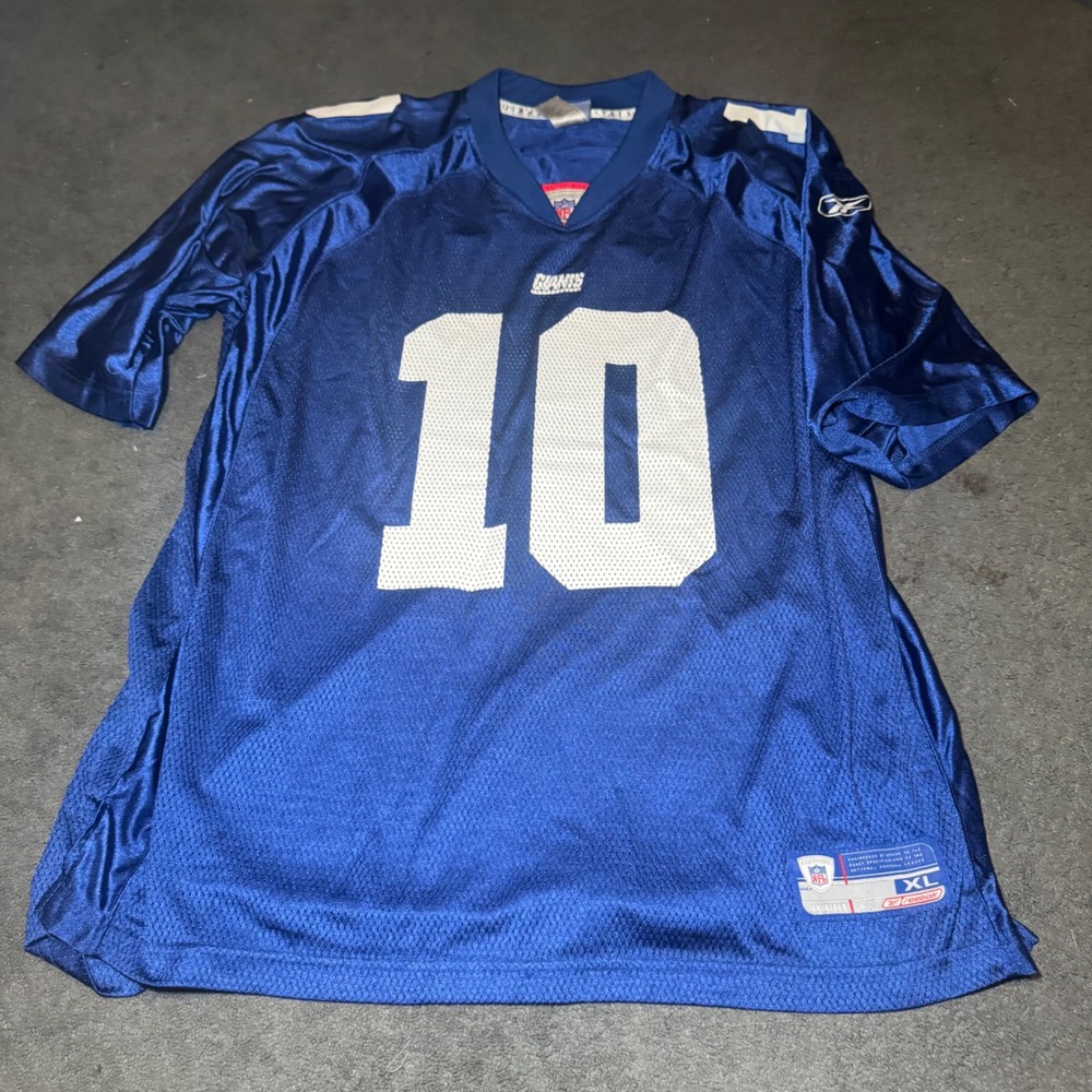 Reebok NFL New York Giants Eli Manning 10 Jersey Blue Mens XL 7009A